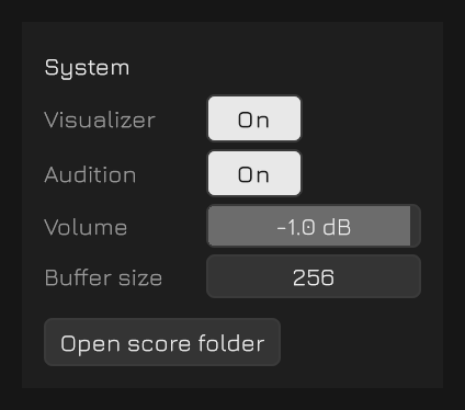 The System panel